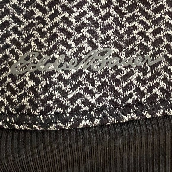 Womens Eddie Bauer Tech Jacket Hoodie Black Gray Houndstooth Pattern, Sz L, NWOT - Picture 7 of 7